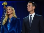 Ivanka Trump and Jared Kushner listen as Republican presidential nominee former President Donald Trump attends an election night watch party at the Palm Beach Convention Center, Wednesday, Nov. 6, 2024, in West Palm Beach, Fla. (AP Photo/Evan Vucci)