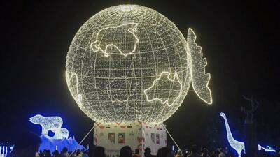 A light show organised by the Kerala Tourism ahead of the New Year, at Mananchira Square in Kozhikode. (PTI) A light show organised by the Kerala Tourism ahead of the New Year, at Mananchira Square in Kozhikode. (PTI)