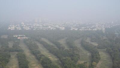 A shallow fog reduced visibility in the region. (HT PHOTO) A shallow fog reduced visibility in the region. (HT PHOTO)