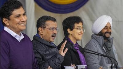 AAP chief Arvind Kejriwal said he would launch the registrations under the proposed “Pujari, Granthi Samman Yojana” on Tuesday. (PTI) AAP chief Arvind Kejriwal said he would launch the registrations under the proposed “Pujari, Granthi Samman Yojana” on Tuesday. (PTI)