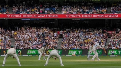 General view of play on the second day of the fourth cricket test between Australia and India at the Melbourne Cricket Ground. (AP) General view of play on the second day of the fourth cricket test between Australia and India at the Melbourne Cricket Ground. (AP)