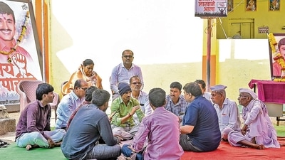 Beed, India. Dec 29, 2024: People from across Marathwada gathered in Masajog village, Beed district, to pay tribute to Sarpanch Santosh Deshmukh. He was brutally killed on December 9, allegedly by men associated with local strongman Walmil Karad. Beed, Inda. Dec 24, 2024. (Photo by Raju Shinde/HT Photo) (Hindustan Times) Beed, India. Dec 29, 2024: People from across Marathwada gathered in Masajog village, Beed district, to pay tribute to Sarpanch Santosh Deshmukh. He was brutally killed on December 9, allegedly by men associated with local strongman Walmil Karad. Beed, Inda. Dec 24, 2024. (Photo by Raju Shinde/HT Photo) (Hindustan Times)