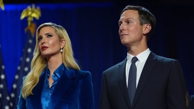 Ivanka Trump and Jared Kushner listen as Republican presidential nominee former President Donald Trump attends an election night watch party at the Palm Beach Convention Center, Wednesday, Nov. 6, 2024, in West Palm Beach, Fla. (AP Photo/Evan Vucci) (AP) Ivanka Trump and Jared Kushner listen as Republican presidential nominee former President Donald Trump attends an election night watch party at the Palm Beach Convention Center, Wednesday, Nov. 6, 2024, in West Palm Beach, Fla. (AP Photo/Evan Vucci) (AP)