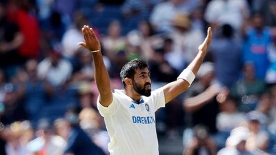 India pace spearhead Jasprit Bumrah celebrates the wicket of Australian opener Sam Konstas on Day 4 of the MCG Test on Sunday. (AFP) India pace spearhead Jasprit Bumrah celebrates the wicket of Australian opener Sam Konstas on Day 4 of the MCG Test on Sunday. (AFP)