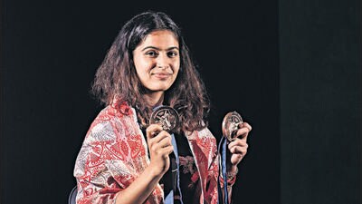 Manu, having been through a full cycle of tasting dizzying success followed by dampening failure, sprung back to life in a largely moderate Paris Olympics for India. (RAJ K RAJ /HT PHOTO) Manu, having been through a full cycle of tasting dizzying success followed by dampening failure, sprung back to life in a largely moderate Paris Olympics for India. (RAJ K RAJ /HT PHOTO)
