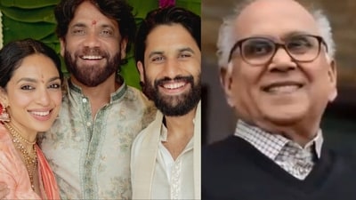 Nagarjuna, Naga Chaitanya and Sobhita Dhulipala spoke about Akkineni Nageswara Rao. Nagarjuna, Naga Chaitanya and Sobhita Dhulipala spoke about Akkineni Nageswara Rao.