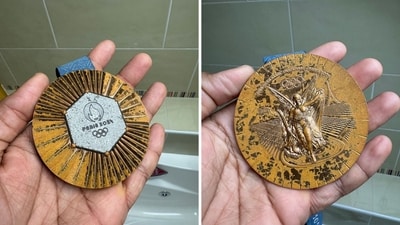 Yohann Ndoye-Brouard’s bronze medal from the Paris Olympics 2024. (X/@yohann_2911) Yohann Ndoye-Brouard’s bronze medal from the Paris Olympics 2024. (X/@yohann_2911)