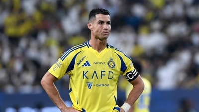 Al Nassr's Cristiano Ronaldo looks dejected after a match. (REUTERS)