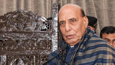 Union defence minister Rajnath Singh in Mhow on Sunday. (Defence ministry) Union defence minister Rajnath Singh in Mhow on Sunday. (Defence ministry)