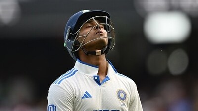Yashasvi Jaiswal wears a dejected look after being given out (Getty) Yashasvi Jaiswal wears a dejected look after being given out (Getty)