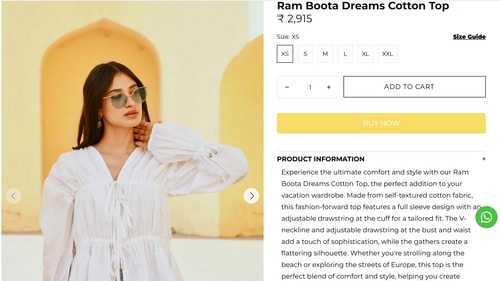Anushka's top comes with a price tag of  ₹2,915. (www.gulaalcreations.com)