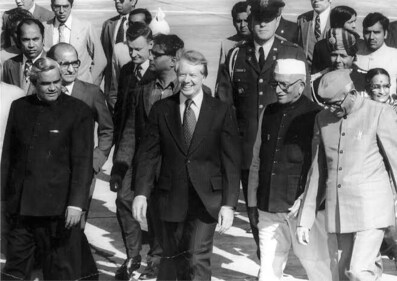 Jimmy Carter visiting Carterpuri alongside Atal Bihari Vajpayee and then PM Morarji Desai Jimmy Carter visiting Carterpuri alongside Atal Bihari Vajpayee and then PM Morarji Desai