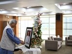 Bangladesh chief adviser Professor Muhammad Yunus pays tribute to former Prime Minister Manmohan Singh on Tuesday. (X-@ChiefAdviserGoB)