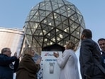 New Year's Eve preparations are underway in Times Square in New York, Monday, Dec. 30, 2024. (AP Photo/Ted Shaffrey)