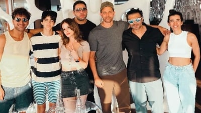 Hrithik Roshan enjoys holiday with girlfriend Saba Azad, ex-wife Sussanne Khan and son Hridaan. Hrithik Roshan enjoys holiday with girlfriend Saba Azad, ex-wife Sussanne Khan and son Hridaan.