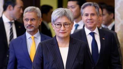 Australia's foreign minister Penny Wong (centre), India's FM S Jaishankar (left) and US Secretary of State Antony Blinken at the Quad foreign ministers’ meet in Tokyo in July 2024. (AFP File Photo) Australia's foreign minister Penny Wong (centre), India's FM S Jaishankar (left) and US Secretary of State Antony Blinken at the Quad foreign ministers’ meet in Tokyo in July 2024. (AFP File Photo)