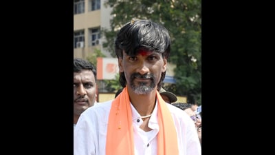 Navi Mumbai, India - Oct. 19, 2023:Maratha community activist Manoj Jarange-Patil visit at Shivaji Maharaj Chowk Vashi, in Navi Mumbai, India, on Thursday, October 19, 2023. (Photo by Bachchan Kumar/ HT PHOTO) (HT PHOTO) Navi Mumbai, India - Oct. 19, 2023:Maratha community activist Manoj Jarange-Patil visit at Shivaji Maharaj Chowk Vashi, in Navi Mumbai, India, on Thursday, October 19, 2023. (Photo by Bachchan Kumar/ HT PHOTO) (HT PHOTO)