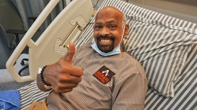 Former Indian cricketer Vinod Kambli was seen dancing in a high-spirited video at a private hospital in Thane. (PTI) Former Indian cricketer Vinod Kambli was seen dancing in a high-spirited video at a private hospital in Thane. (PTI)