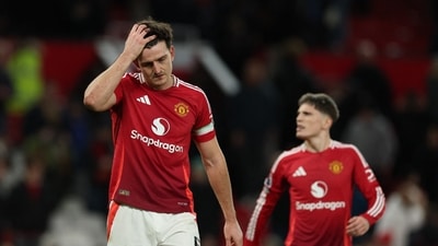 Manchester United's Harry Maguire looks dejected. (REUTERS)