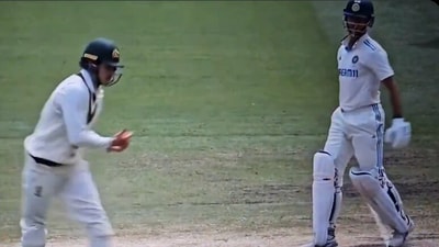 Yashasvi Jaiswal hit a cover drive straight at Sam Konstas