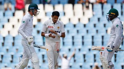 South Africa overcame Pakistan by two wickets at Centurion on Sunday to win the first Test and become the first team to qualify for the ICC World Test Championship Final 2025 (AFP)