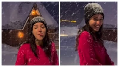 Triptii Dimri turned goofy as she enjoyed snowfall in Finland. Embracing a child-like wonder, she enjoyed the traditional white winter with glistening snow everywhere.&nbsp; (Instagram/HT City)