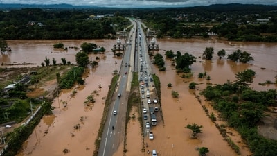 A drone view shows a flooded area following the impact of Typhoon Yagi, in Chiang Rai in the northern province of Thailand, September 13, 2024. (REUTERS)