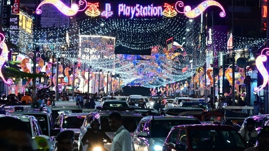 Bengaluru's Bridage road is lit up already ahead of New Year celebrations.