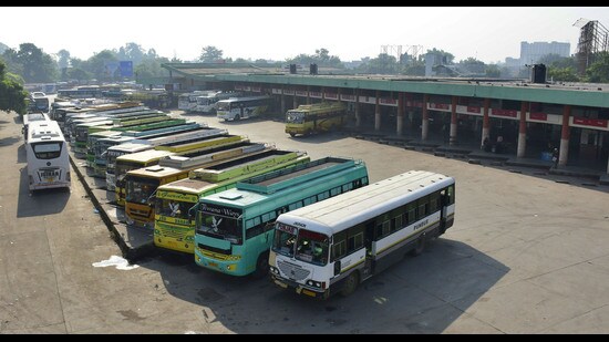 Several discrepancies were reported in the functioning of the firm that operated the bus stand earlier, say officials. (HT Photo)