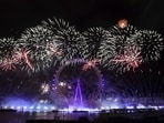 Fireworks light up the sky around the London Eye on the south bank of the River Thames to celebrate the New Year in London, Wednesday, Jan. 1, 2025. AP/PTI(AP01_01_2025_000008B) Fireworks light up the sky around the London Eye on the south bank of the River Thames to celebrate the New Year in London, Wednesday, Jan. 1, 2025. AP/PTI(AP01_01_2025_000008B)
