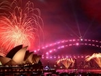 The 9pm fireworks are seen during New Year's Eve celebrations in Sydney, Australia, Tuesday, The 9pm fireworks are seen during New Year's Eve celebrations in Sydney, Australia, Tuesday,