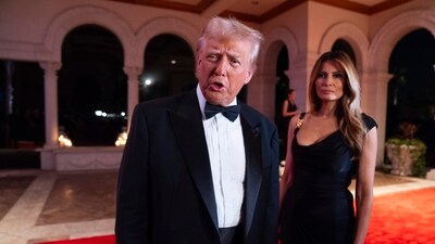 President-elect Donald Trump speaks to reporters before a New Year's Eve party at Mar-a-Lago, Tuesday, Dec. 31, 2024, in Palm Beach, Fla. AP/PTI(AP01_01_2025_000087A) (AP) President-elect Donald Trump speaks to reporters before a New Year's Eve party at Mar-a-Lago, Tuesday, Dec. 31, 2024, in Palm Beach, Fla. AP/PTI(AP01_01_2025_000087A) (AP)