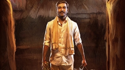 Dhanush in his first look from his upcoming film Idly Kadai. Dhanush in his first look from his upcoming film Idly Kadai.