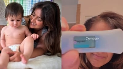 Ileana D'Cruz hints she's pregnant for the second time. Ileana D'Cruz hints she's pregnant for the second time.