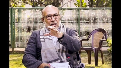 Imphal: Manipur Chief Minister N. Biren Singh addresses a press conference, Tuesday, Dec. 31, 2024. (PTI Photo) (PTI) Imphal: Manipur Chief Minister N. Biren Singh addresses a press conference, Tuesday, Dec. 31, 2024. (PTI Photo) (PTI)