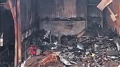 Several shops were gutted in the fire in the incident, said officials. (HT PHOTO) Several shops were gutted in the fire in the incident, said officials. (HT PHOTO)