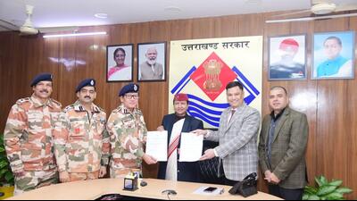 The Uttarakhand government signed the MoU with the Indo-Tibetan Border Police ITBP on Wednesday (HT photo) The Uttarakhand government signed the MoU with the Indo-Tibetan Border Police ITBP on Wednesday (HT photo)