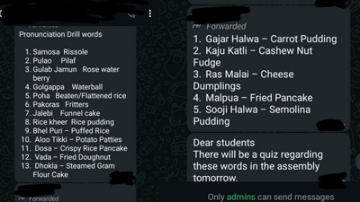 The post listed humorous English translations of Indian foods. (Reddit) The post listed humorous English translations of Indian foods. (Reddit)