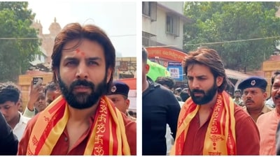 Kartik Aaryan welcomed 2025 by visiting the Siddhivinayak Temple in Mumbai. Kartik Aaryan welcomed 2025 by visiting the Siddhivinayak Temple in Mumbai.