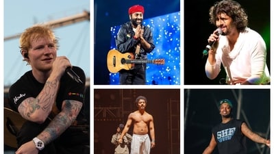 Ed Sheeran, Arijit Singh, Sonu Nigam, 21 Savage, and Hanumankind are some of the music artistes who will take to stage in Delhi-NCR in 2025. Ed Sheeran, Arijit Singh, Sonu Nigam, 21 Savage, and Hanumankind are some of the music artistes who will take to stage in Delhi-NCR in 2025.