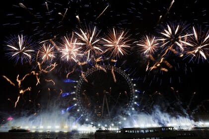 Fireworks explode over the London Eye Ferris wheel as Britons across the country welcome the New Year, in London, Britain, January 1, 2025. (REUTERS)