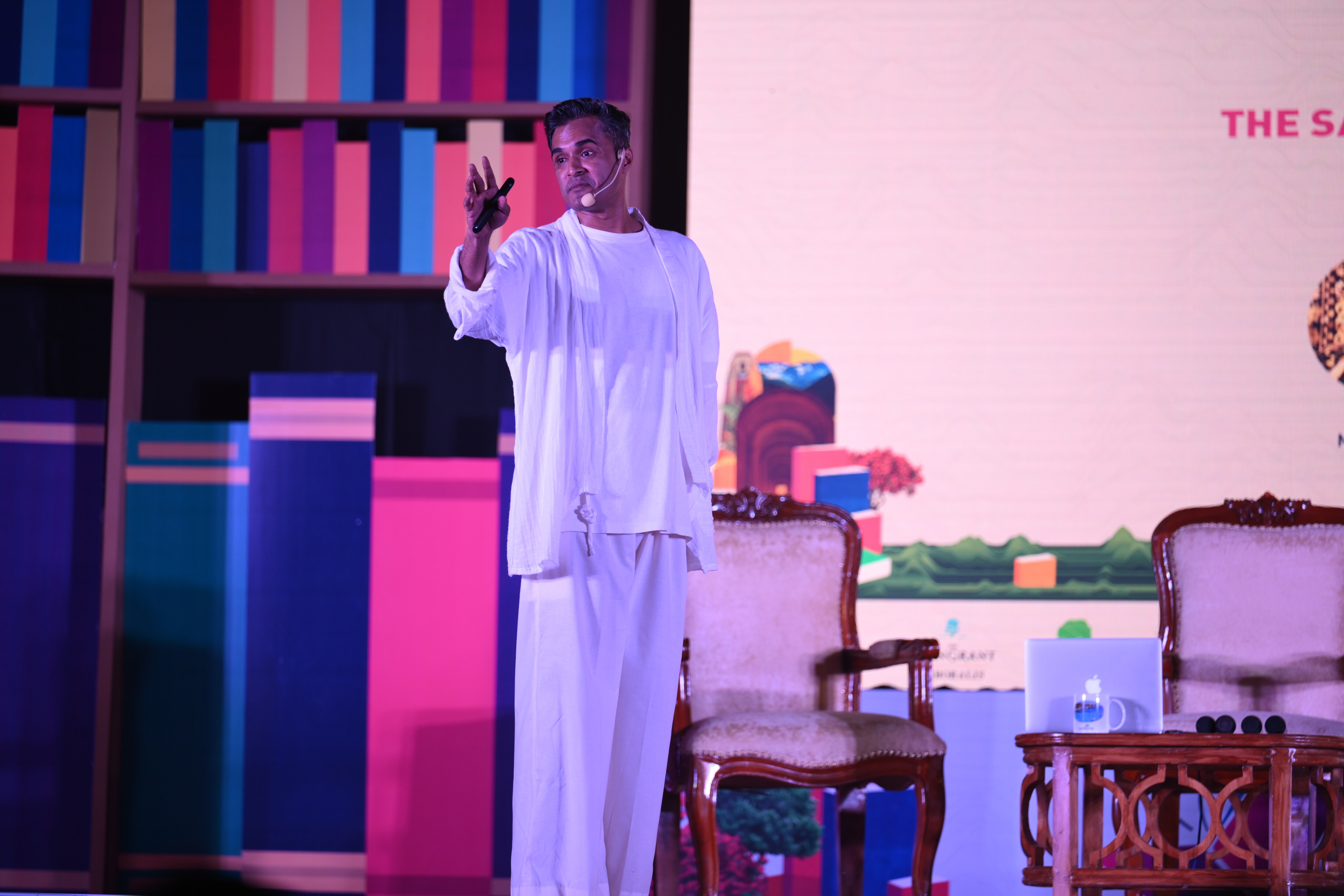 Laksh Maheshwari narrating the love story of Laila-Majnu, (Courtesy Dehradun Literature Festival) Laksh Maheshwari narrating the love story of Laila-Majnu, (Courtesy Dehradun Literature Festival)