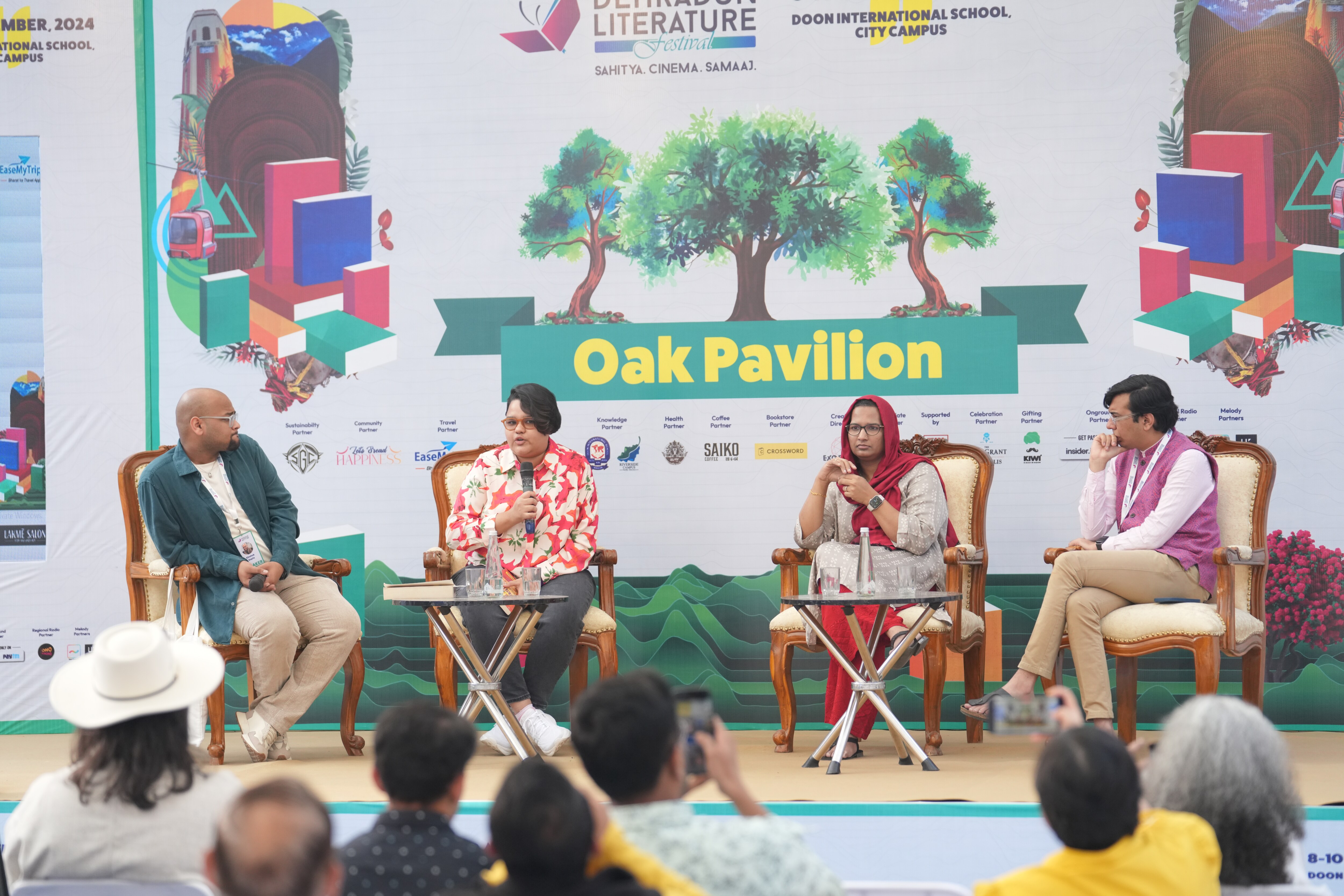 Kinshuk Gupta in conversation with K Vaishali, Aqsa Shaikh and Rohin Bhatt. (Courtesy Dehradun Literature Festival) Kinshuk Gupta in conversation with K Vaishali, Aqsa Shaikh and Rohin Bhatt. (Courtesy Dehradun Literature Festival)