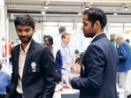 D Gukesh and Arjun Erigaisi during the 45th FIDE Olympiad. D Gukesh and Arjun Erigaisi during the 45th FIDE Olympiad.