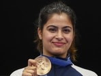 Paris Games double medallist Manu Bhaker. (EPA-EFE)