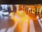 Screengrab of the moment when a Tesla Cybertruck exploded outside a hotel owned by Donald Trump in Las Vegas on Wednesday Screengrab of the moment when a Tesla Cybertruck exploded outside a hotel owned by Donald Trump in Las Vegas on Wednesday