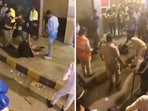 The drunk woman was filmed by bystanders on New Year's Eve in Bengaluru.