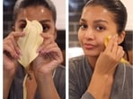 Zareefa, founder of Ammu Beauty Brand, said in a recent video on Instagram that 'you don't need Botox, all you need is banana peel'. (Instagram/ Zareefa)