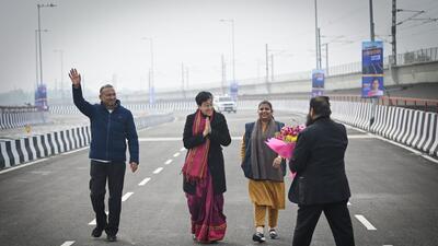 Atishi with AAP leaders Rakhi Birla and Shiv Charan Goel. (Sanchit Khanna/HT Photo) Atishi with AAP leaders Rakhi Birla and Shiv Charan Goel. (Sanchit Khanna/HT Photo)
