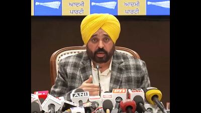 CM Bhagwant Mann addressing media on Thursday (Video grab) CM Bhagwant Mann addressing media on Thursday (Video grab)